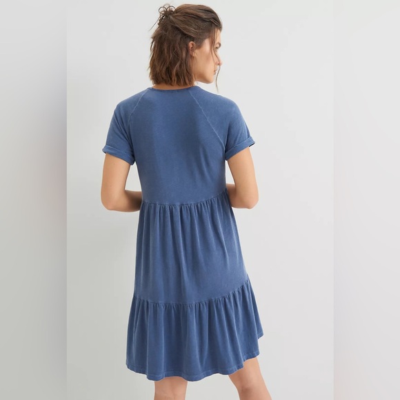 Anthropologie Sundry Vasha Tiered Mini Dress - XS, Pigment Navy - Picture 2 of 9